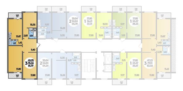 Планировка 3-комн 81,79 м²