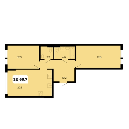 Планировка 2-комн 68,7 м²