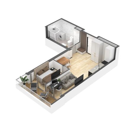 Планировка 1-комн 41,4 - 42,3 м²