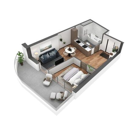 Планировка 2-комн 58 м²