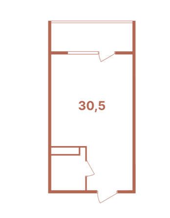 Планировка Студия 30,5 м²