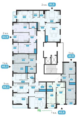 Планировка 3-комн 95,3 м²