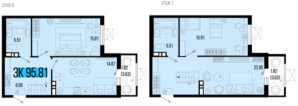 Планировка 3-комн 95,81 м²