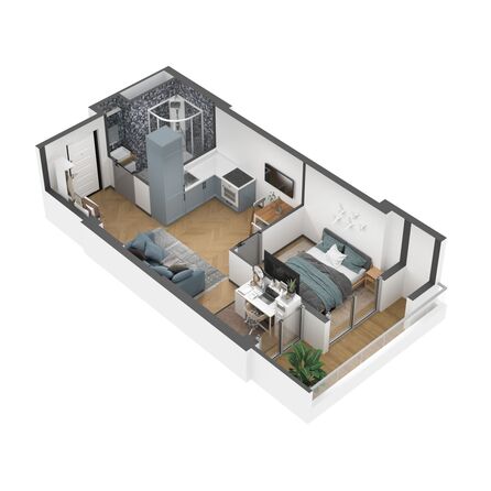 Планировка 1-комн 37,8 м²