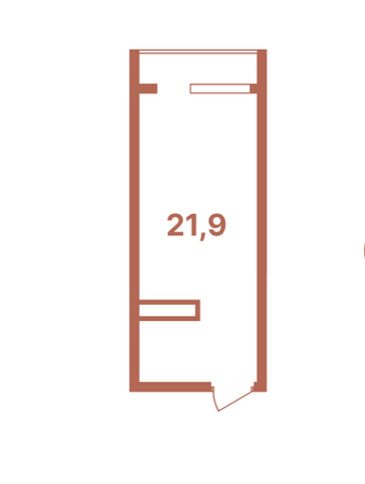 Планировка Студия 21,9 м²