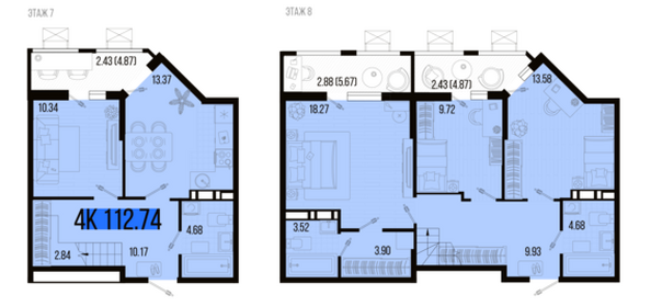 Планировка 4-комн 112,74 м²