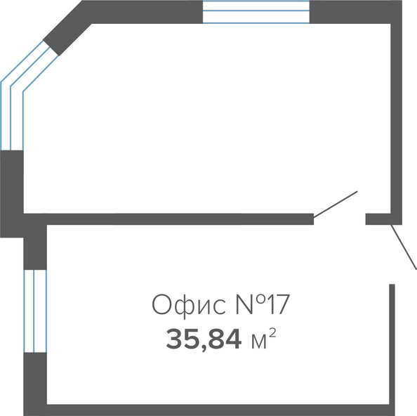 Планировка 1-комн 35,84 м²