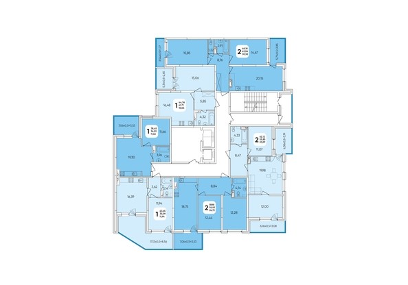 Типовой план этажа 12 подъезд