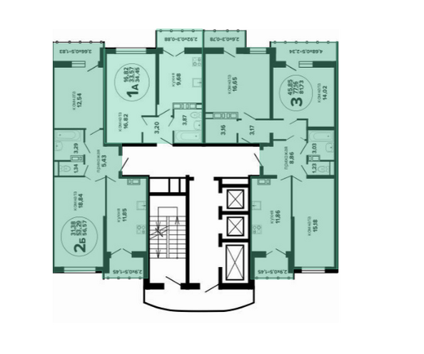 Типовой план этажа 23 подъезд