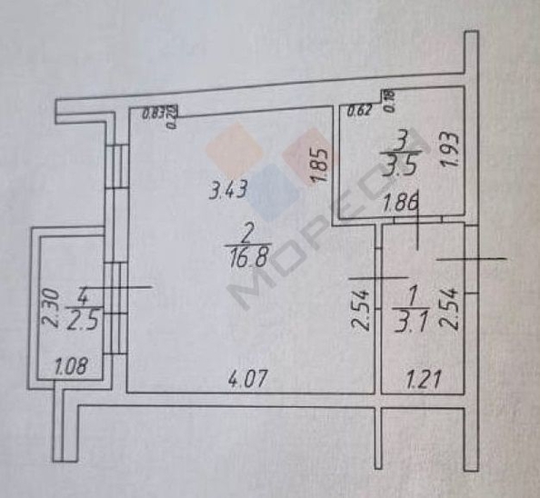 
   Продам студию, 23.4 м², Бжегокайская ул, 23/1Ак2

. Фото 2.