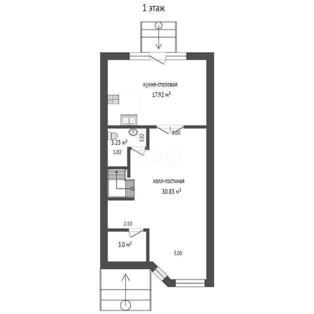 
   Продам таунхаус, 92.7 м², Яблоновский

. Фото 7.