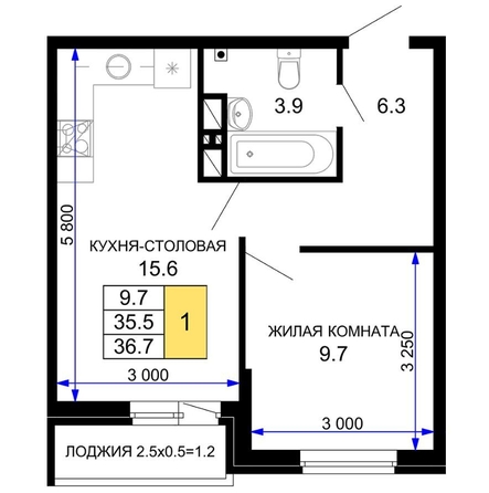 
   Продам 1-комнатную, 36.7 м², Позднякова ул, 2 к16

. Фото 1.