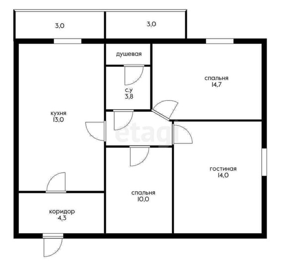 
   Продам 3-комнатную, 122.5 м², Кубанская Набережная ул, 23/1

. Фото 12.