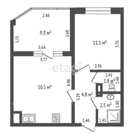 
   Продам 1-комнатную, 37 м², Любимово мкр, 16

. Фото 1.