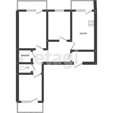 
   Продам 3-комнатную, 91 м², Черкасская ул, 28

. Фото 13.