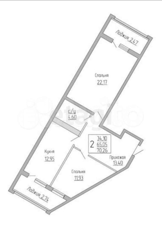 
   Продам 2-комнатную, 67.6 м², Кожевенная ул, 22

. Фото 21.