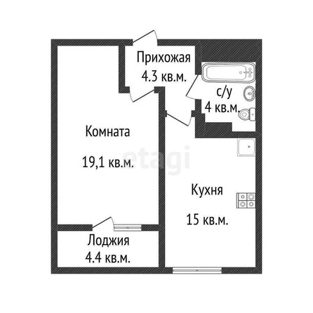 
   Продам 1-комнатную, 42.4 м², Питерская ул, 40/1

. Фото 13.