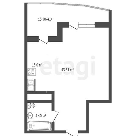 
   Продам 2-комнатную, 52 м², Старокубанская ул, 131/1

. Фото 8.