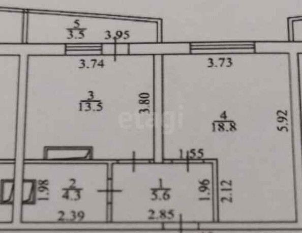 
   Продам 1-комнатную, 44 м², Казбекская ул, 1

. Фото 12.