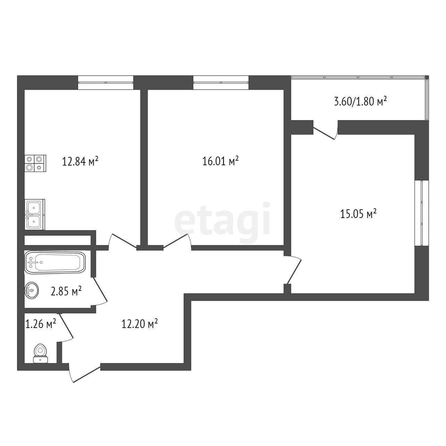 
   Продам 2-комнатную, 59.5 м², Домбайская ул, 10/2

. Фото 37.