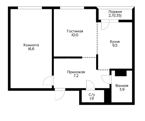 
   Продам 2-комнатную, 50.4 м², Питерская ул, 40/1

. Фото 1.