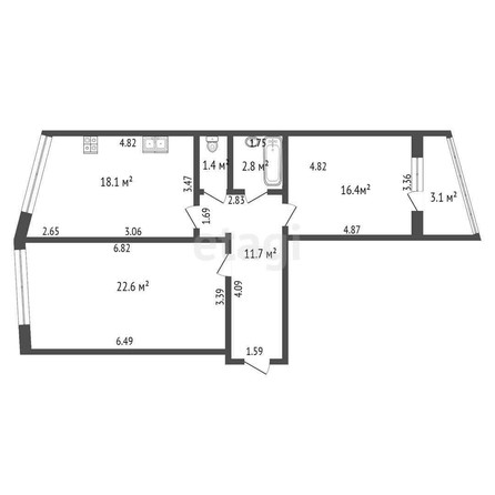 
   Продам 2-комнатную, 73 м², Восточно-Кругликовская ул, 42/3  1

. Фото 22.