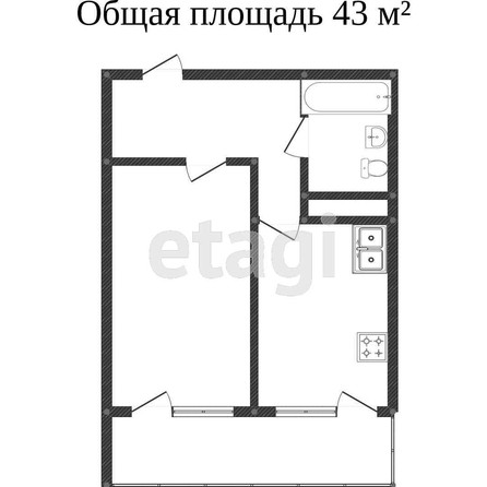 
   Продам 1-комнатную, 50 м², Черниговская ул, 6

. Фото 12.