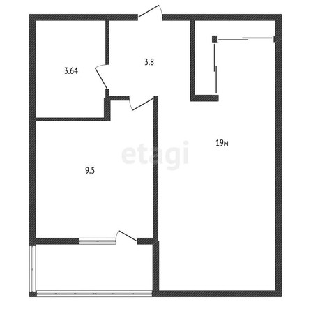 
   Продам 1-комнатную, 34.6 м², Заполярная ул, 39/10

. Фото 6.