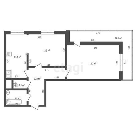 
   Продам 2-комнатную, 59.2 м², Домбайская ул, 10/1  1

. Фото 31.