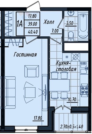 
   Продам 1-комнатную, 51 м², Дзержинского ул, 95

. Фото 6.