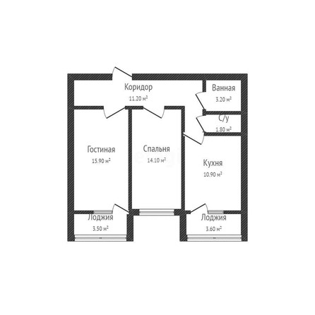 
   Продам 2-комнатную, 60.7 м², Героя Георгия Бочарникова ул, 4 к2

. Фото 1.