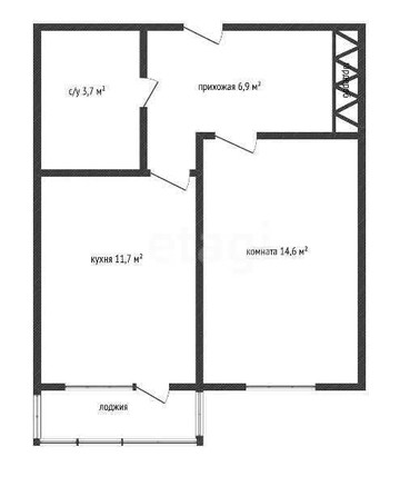 
   Продам 1-комнатную, 36.9 м², Героя Георгия Бочарникова ул, 4 к2

. Фото 1.