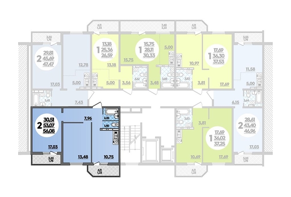 
   Продам 2-комнатную, 56.08 м², Восточный, литера 12

. Фото 1.