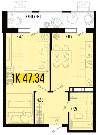 
   Продам 1-комнатную, 47.34 м², Цветной бульвар, литер 1

. Фото 8.