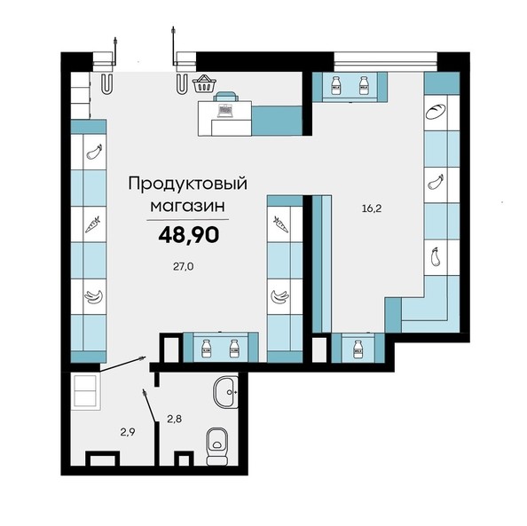 
   Продам офис, 49.8 м², Автолюбителей ул, 1/Г к3

. Фото 1.