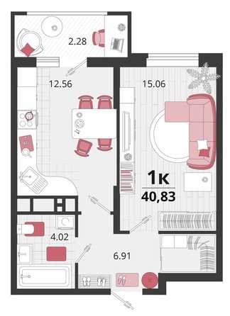 
   Продам 1-комнатную, 40.83 м², Родные просторы, литера 20

. Фото 7.