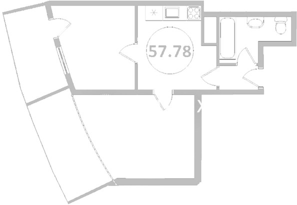 
   Продам 1-комнатную, 75.7 м², Курортный пр-кт, 108

. Фото 13.