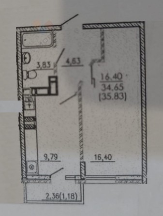 
   Продам 1-комнатную, 34.7 м², Петра Метальникова ул, 3/1 к1

. Фото 15.