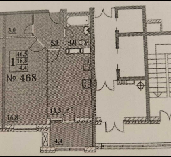 
   Продам 1-комнатную, 45 м², Парковая ул, 61к2

. Фото 2.