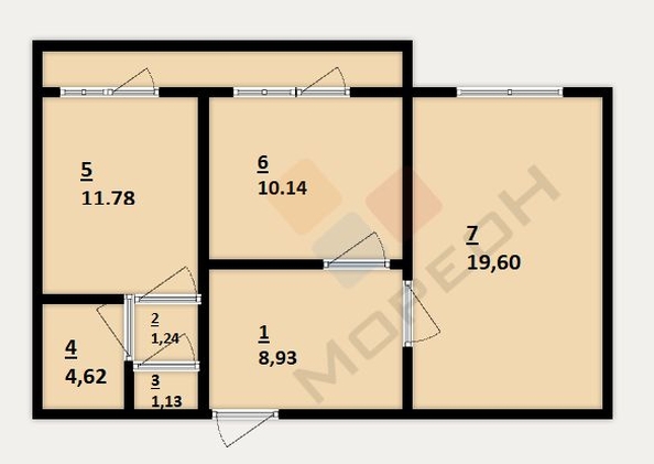 
   Продам 2-комнатную, 59.2 м², Репина пр-д, 20

. Фото 9.