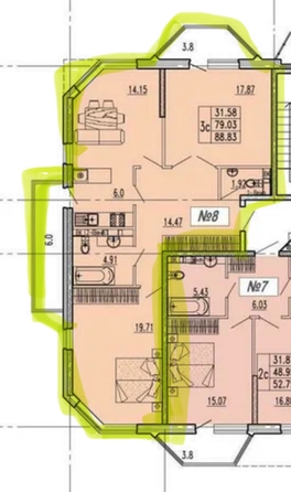 
  Продается 2-комн. квартира, 88 м², ЖК Консул
. Фото 4.