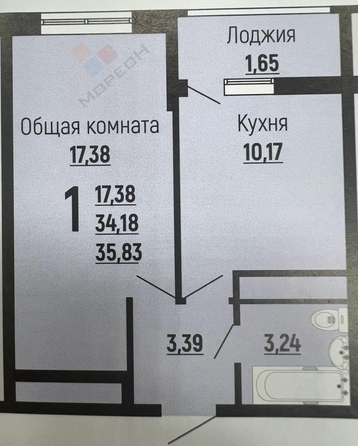 
   Продам 1-комнатную, 37 м², Заполярная ул, 39к9

. Фото 11.