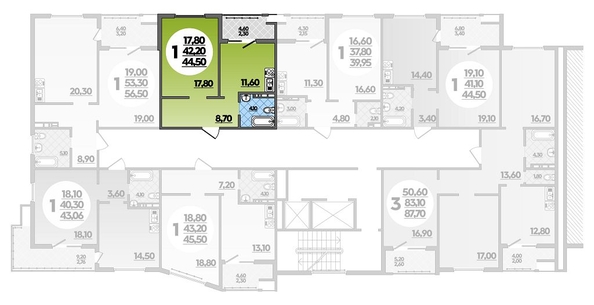 
   Продам 1-комнатную, 44.5 м², Адмирала Пустошкина ул, 22 лит2

. Фото 1.