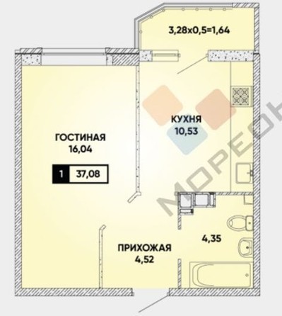 
   Продам 1-комнатную, 38.3 м², Григория Булгакова ул, 8к1

. Фото 6.