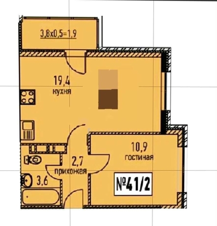 
   Продам 1-комнатную, 41 м², Таманская ул, 121к15

. Фото 14.