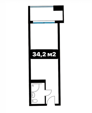 
   Продам 1-комнатную, 34.2 м², Шоссейная ул, 5/7

. Фото 2.