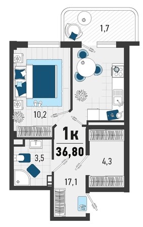 
   Продам 1-комнатную, 35.8 м², Конечная ул, 2

. Фото 2.