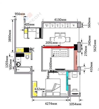 
   Продам 2-комнатную, 50 м², Старокубанская ул, 2/23к1

. Фото 7.