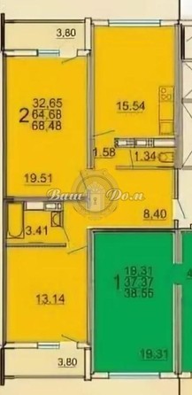 
   Продам 2-комнатную, 65 м², Маршала Жукова ул, 1к5

. Фото 12.