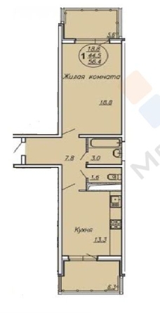 
   Продам 1-комнатную, 52.7 м², Гаражная ул, 87

. Фото 1.